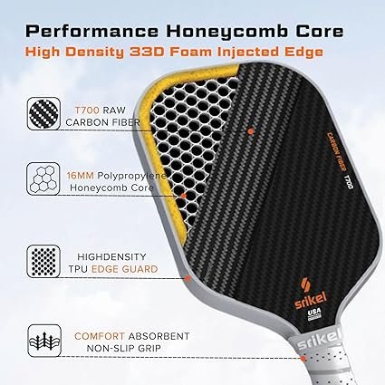 Pickleball Paddles Raw T700 Carbon Fiber